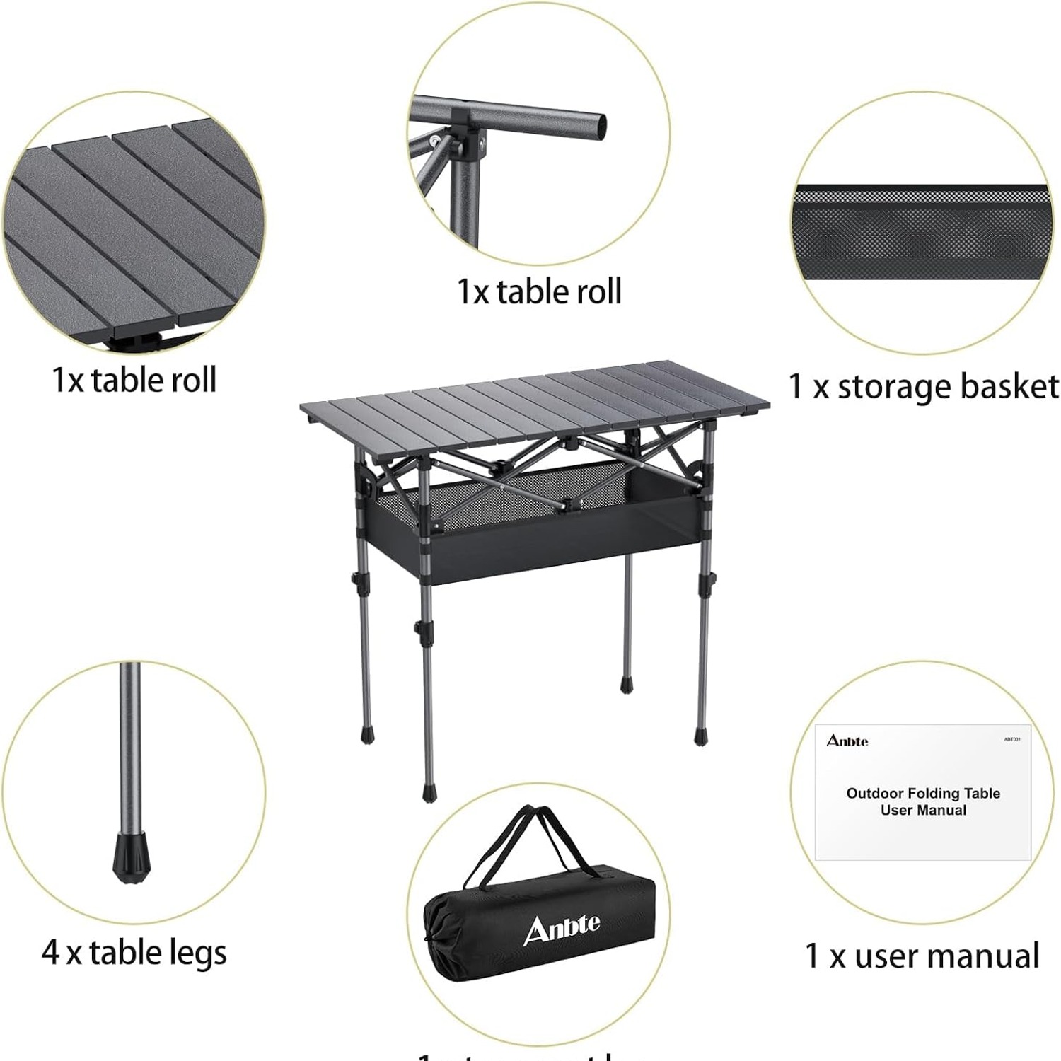 Anbte Roll Top Camping Table 3ft: image 8