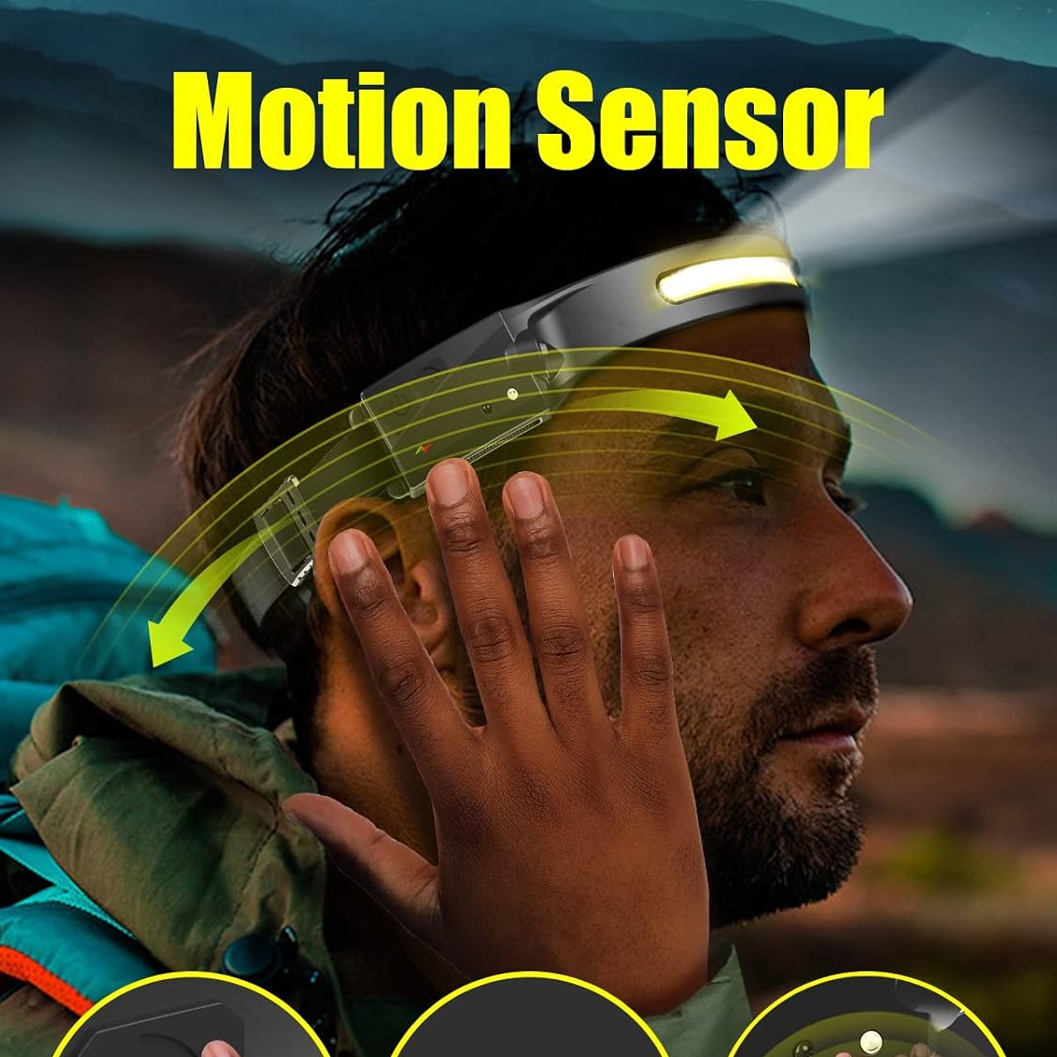 Rechargeable LED Headlamp 2 Pack with Motion Sensor: image 5
