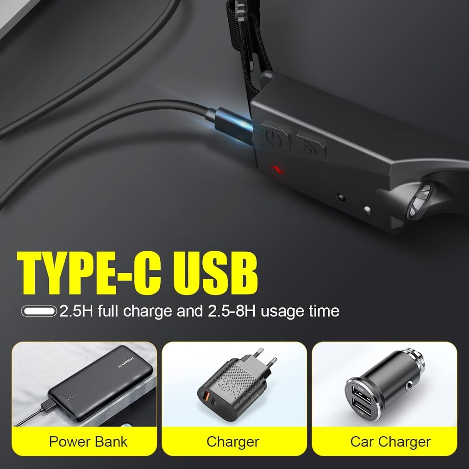 Rechargeable LED Headlamp 2 Pack with Motion Sensor: image 6