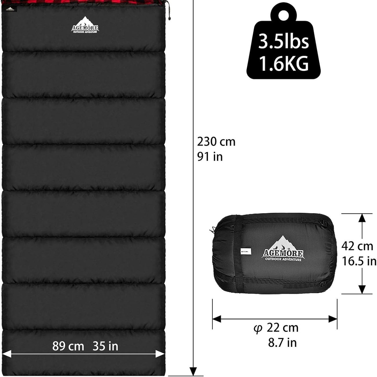 Mcota XL Cotton Flannel Lined Sleeping Bag: image 6