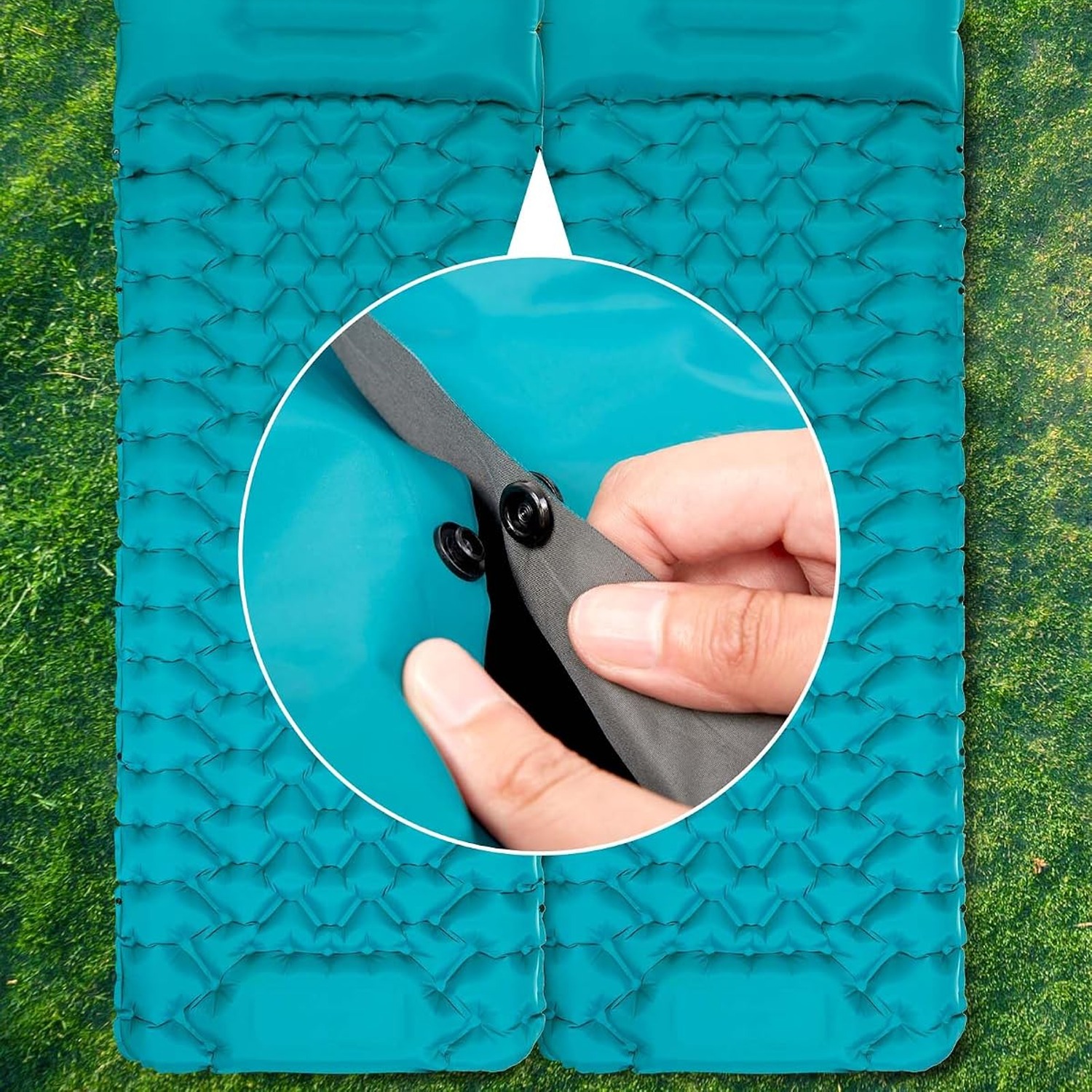 Extra Thick Camping Sleeping Pad with Built-In Foot Pump and Pillow: image 4