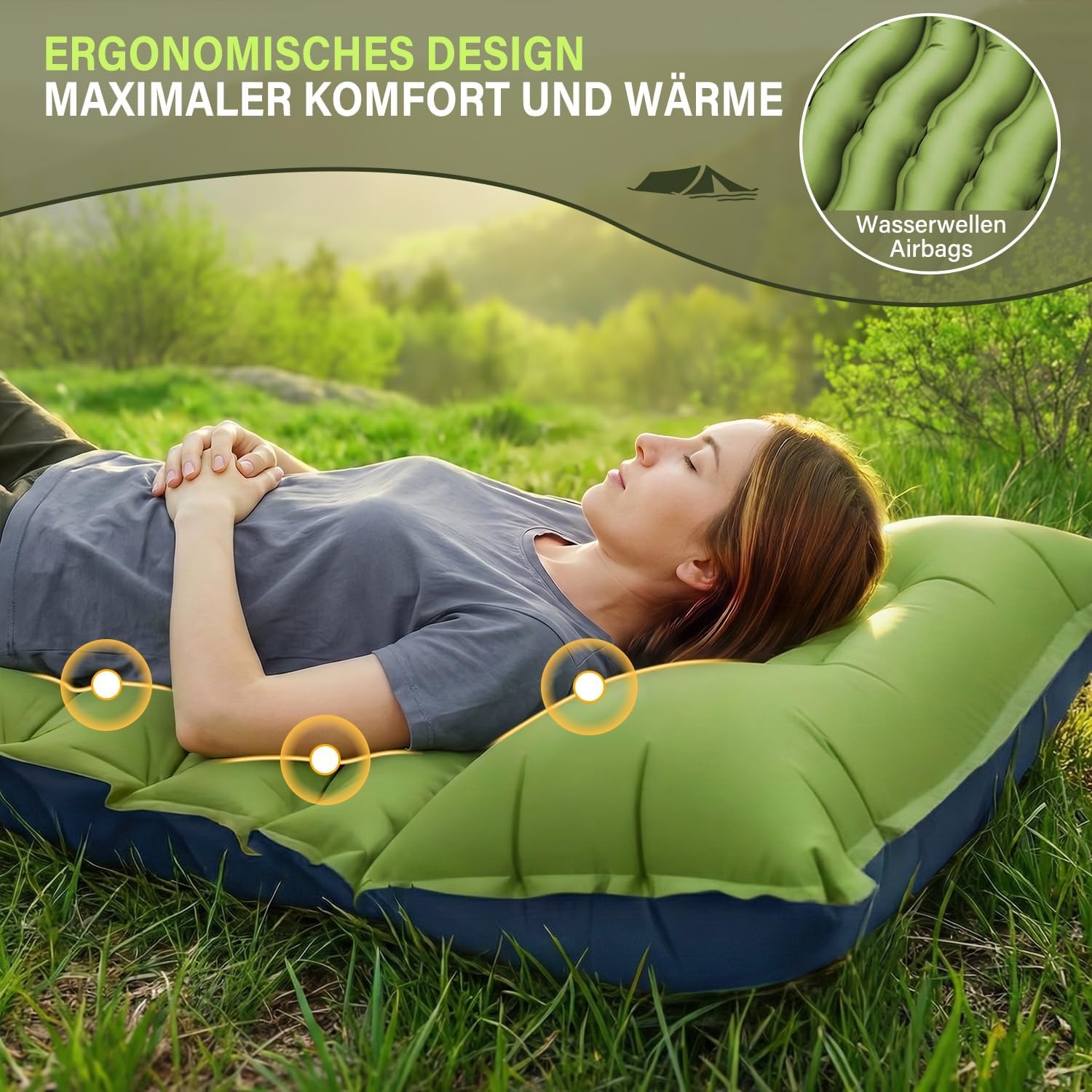 Yuzonc Foot Pump Camping Air Mattress with Built-In Pillow: image 2