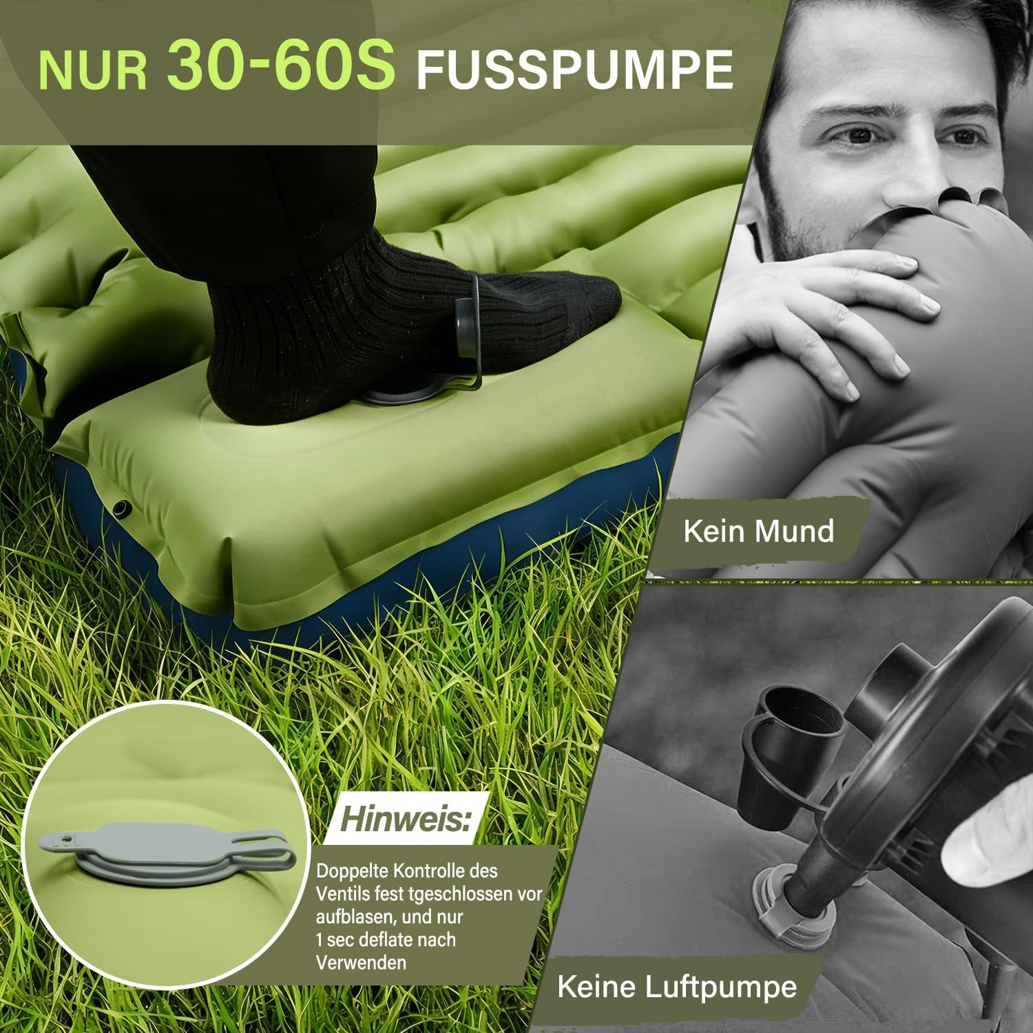 Yuzonc Foot Pump Camping Air Mattress with Built-In Pillow: image 6