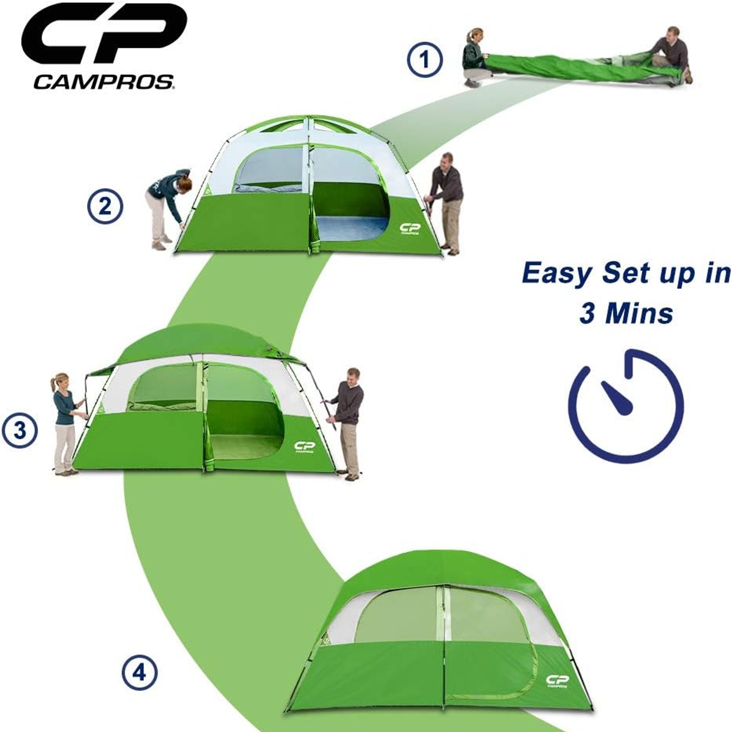 CAMPROS CP 6 Person Family Camping Tent: image 9