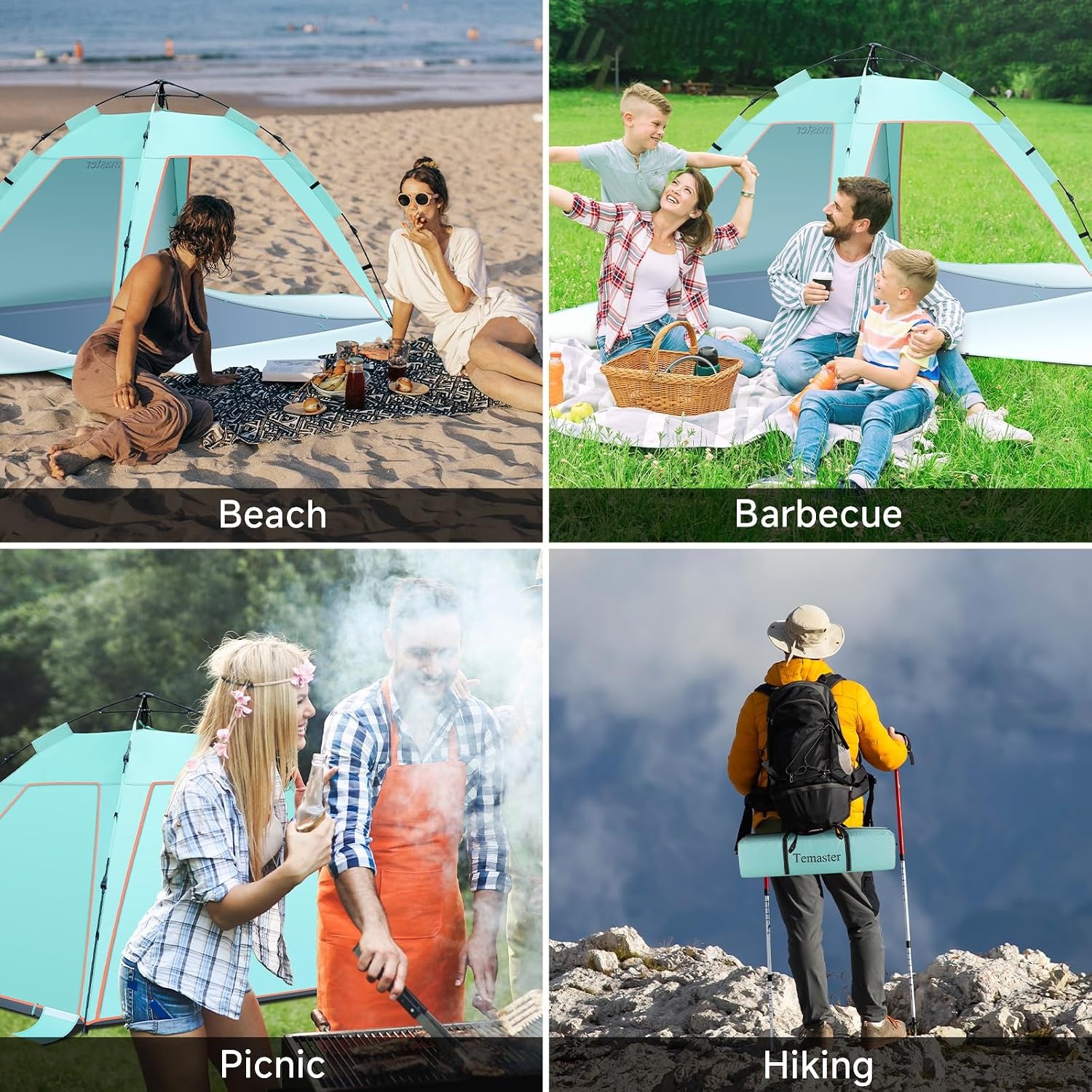 Temaster Automatic Pop Up Beach Tent Sun Shelter: image 6